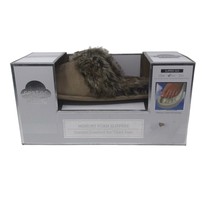 Restor Style Brown Faux Fur Memory Foam Slippers Medium Mens 8-9 Womens 9-10 - £23.72 GBP