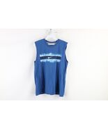 Vintage Nike Boys Size Large Faded Spell Out Sleeveless T-Shirt Blue Cotton - $27.53 CAD