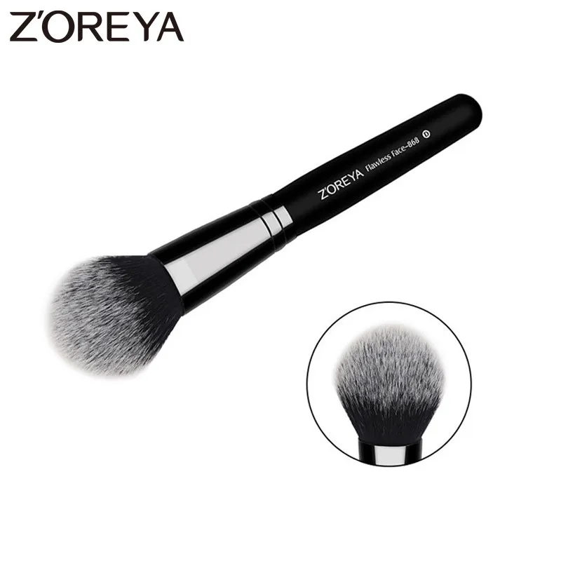 Wless face brush super high quality fiber hair black wooden handle powder blush bronzer thumb200