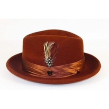 Men Bruno Capelo Hat Australian Wool Crushable Fedora Giovani UN114 Brandy Brown image 2