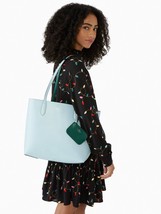 New Kate Spade Ava Reversible Tote with Pouch Double Faced Leather Frosty Ski - £81.55 GBP
