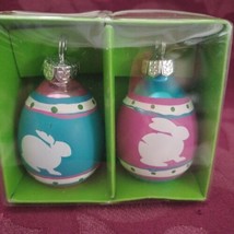 Easter Bunny Glass Eggs Place Card Holder 2pc - £6.77 GBP