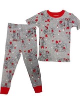 Disney Toddler Boys Mickey &amp; Minnie Mouse Gray &amp; Red Valentines Pajama S... - £7.69 GBP