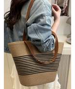 Striped Woven Tote Bag - $36.47 CAD