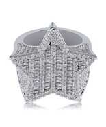 2.50 Ct Baguette Ice Diamond Hip Star Hop Mens Pinky Ring 14k White Gold... - $268.41 CAD