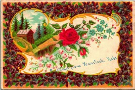 Floreale Greetings From Havelock Nebraska Ne Goffrato DB Cartolina Mano Cancel - £29.04 GBP