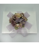 Beverly Clark Collection Wedding Guest Book White Satin Lavender Flowers... - $50.22 CAD