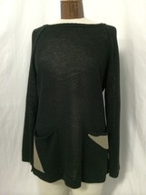 Veritas Collection Women&#39;s Sweater Black Knit With Back Buttons SIze 10/12 - £57.99 GBP