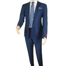 Men Suit BERLUSCONI Turkey Italian Wool 180's Single Breasted K442-12 Navy image 7