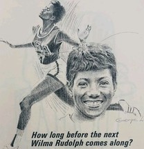 1965 Wilma Rudolph Sprints Equitable Life Assurance Advertisement Olympi... - $465.81 MXN