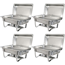 4 Packs Chafing Dish 8 Quart Stainless Steel Rectangular Chafer Full Siz... - $180.99