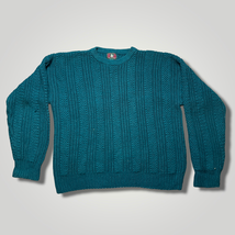 Vintage 1990s High Sierra Crew Neck Sweater Deep Teal Green XL Chunky Kn... - $43.54