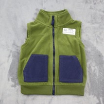 Carters Vest Toddler Boy 18m Green Blue Casual Lightweight Sleeveless Fleece Zip - $22.65