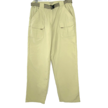 L.L. Bean Hiking Pants Womens size Medium Reg Khaki Cargo Belted Yellow - £21.17 GBP