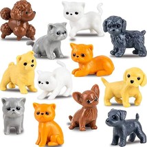Tiny Dog And Cat Figurines For Kids - Small Animals Toys In Bulk - Little Pet To - £14.89 GBP