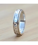 925 Sterling Silver Fidget Spinner Ring Women Anxiety Ring Worry Band Ri... - $82.11 CAD