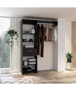 Hybrid Closet System, Five Open Shelves, One Drawer, Metal Rod - $696.69 CAD+