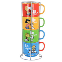 Gibson Peanuts Classic Gentle Reminders Collection 4 Piece Stoneware Stackable M - $84.49