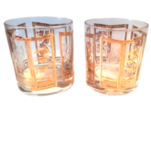 2 Culver Drinking Highball Cocktail Glasses Gold Embossed MCM Vintage Birds - £52.43 GBP