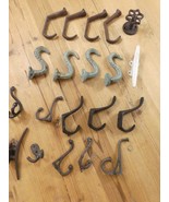 20 CAST IRON COAT HOOKS WELDING ART STEAMPUNK RACK **DEFECTS READ CHIPS** - $503.80 MXN