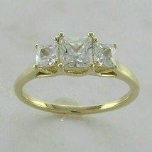 3,50 ct Princess Schliff Diamant 14K Weißgold Verlobungsring mit 3 Steinen - £90.07 GBP