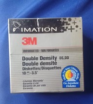 New Imation 3M 10 Pack 3.5&quot; Diskettes Ds Dd Double Density Unformatted Ibm - £14.90 GBP