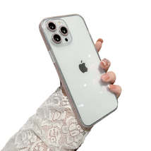 Anymob iPhone Case Pink Glitter Camera Lens Protect Clear Acrylic Armor Shockpro - £22.72 GBP
