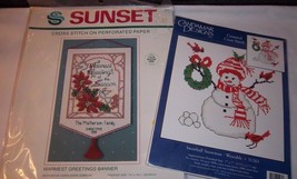 2 Christmas Craft Kits Holiday NEW Greetings Banner + Cardinals Snowball Snowman - £17.38 GBP