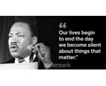 "OUR LIVES BEGIN TO END THE DAY WE BECOME SILENT AOBUT..." QUOTE PUBLICI... - $9.67