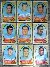 Lot Of 9 San Diego Chargers 1970 Topps Football Cards - Hadl, Partee, Garrison - £14.19 GBP