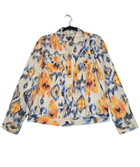 Chicos Womens Size 0 S/4 Ikat Jacket Linen Southwestern Abstract Waterco... - $13.22