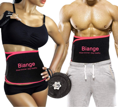 Waist Trainer for Women Men Sweat Belt Waist Trimmer Belly Band Stomach Wraps - £26.57 GBP