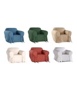 100% Cotton Duck Washable Solid + Bow Tie Round  Arm Chair Slipcover - $68.51 CAD