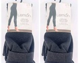 Lemon Lightweight Faux Fur Lined Footless Tights Size Large XL Black Lot... - $22.20