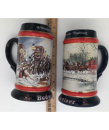 Vintage 1990 Budweiser Holiday Christmas Beer Stein Clydesdales Susan Sa... - $281.40 MXN