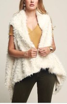 Ivory Faux Fur Fuzzy Vest Shrug One Size - £22.94 GBP