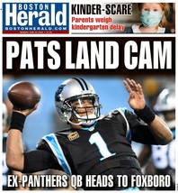 Cam Newton to New England Patriots Boston Herald Newspaper  6-29-20 - $14.84