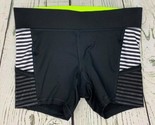 Training Shorts Small Black Green Stripes - $14.25
