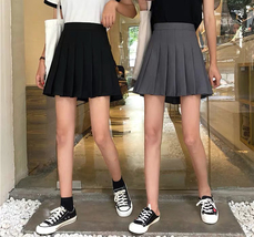 DARK GREEN Pleated Skirt Outfit Women Girls Plus Size Pleated Mini Skirt image 11