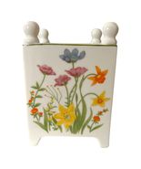 Vintage 1974 Mann Fine China Day Lily Mini Planter Vase Floral Porcelain - $16.20