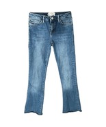 Free People Medium Wash Raw Hem Mid Rise Denim Boot Cut Ankle Jeans size 26 - $29.61