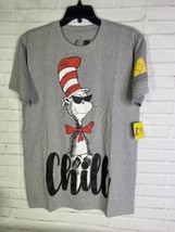 Dr. Seuss Chill Graphic Print Gray Short Sleeve Tee T-Shirt Unisex Size M - £26.41 GBP