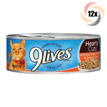 12x Cans 9Lives Hearty Cuts Real Turkey Chicken &amp; Cheese In Gravy Cat Fo... - £18.50 GBP