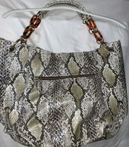 Big Buddha Faux snakeskin Bag With Faux Tortoise Shell Chain Accent - $71.75