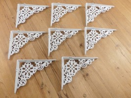 8 Distressed White Cast Iron Shelf Brackets Braces Bookshelf 7 3/4&quot; x 6 ... - $52.99