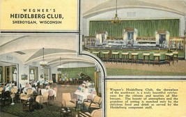 Sheboygan Wisconsin Wegner&#39;s Heidleburg Club Kropp Interior Postcard 21-... - $5.03
