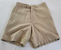 Polo Ralph Lauren Brown Chino Shorts Mens Size 34 Linen Cotton Blend Fla... - £15.57 GBP