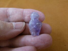 Y-VEN-500) 1" PURPLE AMETHYST little Venus Woman goddess GEMSTONE carvin... - $8.99