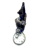 Seahorse Art Glass Paperweight Decor  Cobalt Blue Approximately 7” Tall - £12.14 GBP