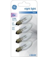 GE CLEAR Night Light 4 BULBs 4 Watt 91854 e12 candelabra base C7 4w 4 PA... - $449.77 MXN